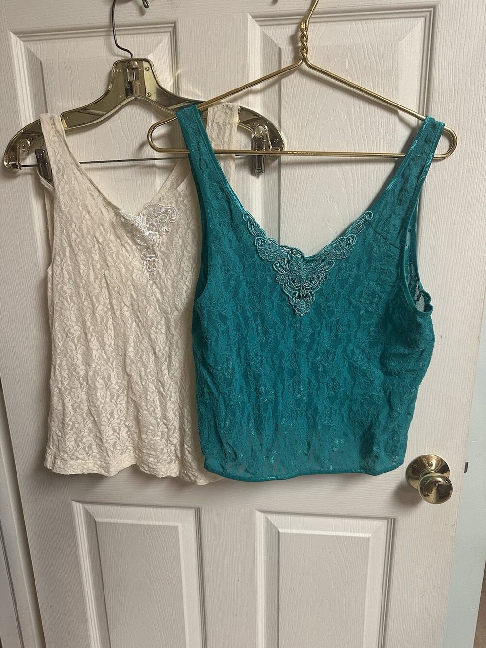 VNT Lot Of 3 Cinema Etoile Womens Lingerie Top Med/L Lacey Sheet Fairy 90s Nylon